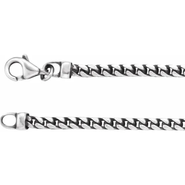 STERLING SILVER 3 MM FRANCO CHAIN